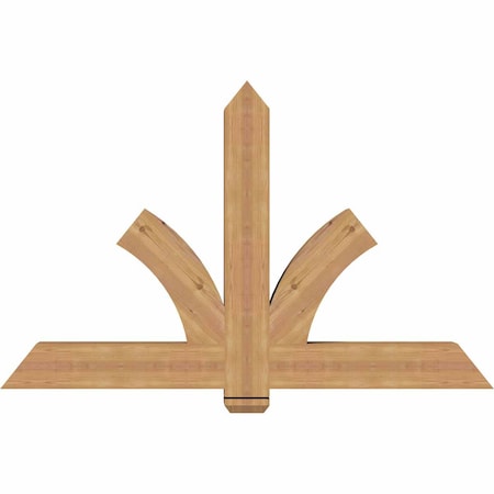 Ekena Millwork Redmond Smooth Timber Gable Bracket, Western Red Cedar, 60"W x 38"H x 5 1/2"D x 5 1/2"F, 15/12 Pitch GBW060X38X0606RED00SWR